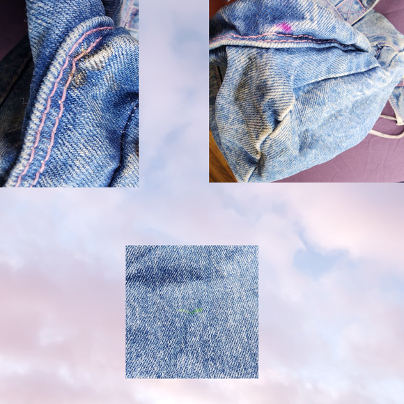 Vtg Y2k Patchwork Denim Light Acid Wash Utility Kawaii Cute Funky Crossbody Bag - Picture 5 of 6